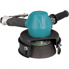 Dynabrade - 6" Wheel Diam, 6,000 RPM, Pneumatic Angle & Disc Grinder - 5/8-11 Spindle, 80 CFM, Rear Exhaust - Industrial Tool & Supply