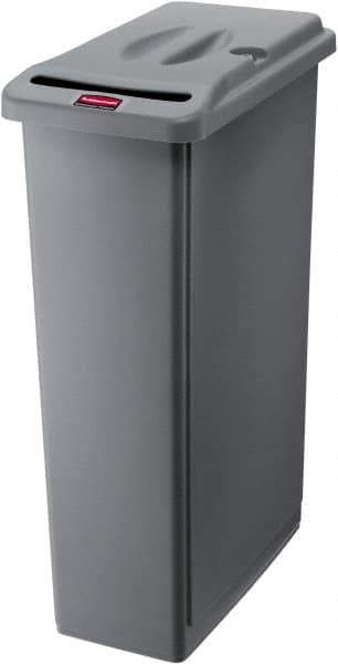 Rubbermaid - 23 Gal Gray Rectangle Confidential Document Container - Plastic, 31" High x 20" Long x 11" Wide - Industrial Tool & Supply