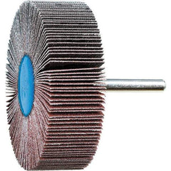PFERD - 3" Diam x 1" Face Width, Aluminum Oxide Coated Mounted Flap Wheel - 1/4" Shank Mount, 120 Grit, 20,000 Max RPM - Industrial Tool & Supply