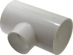 Value Collection - 3 x 3 x 2" PVC Plastic Pipe Reducing Tee - Schedule 40, All Slip End Connections - Industrial Tool & Supply