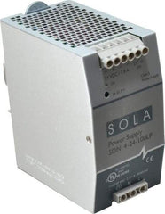 Sola/Hevi-Duty - 92 Watt, 3.8 Amp, 230 VAC Input, 24 VDC Output, DIN Rail Power Supply - 2.56 Inch Wide x 4.55 Inch Deep x 4.88 Inch High, Up to 88% Efficiency, 14 to 140°F, Green LED - Industrial Tool & Supply