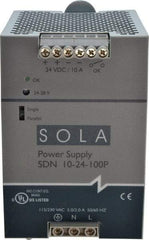 Sola/Hevi-Duty - 240 Watt, 10 Amp, 230 VAC Input, 24 VDC Output, DIN Rail Power Supply - 3.26 Inch Wide x 4.55 Inch Deep x 4.88 Inch High, Up to 88% Efficiency, 14 to 140°F, Green LED - Industrial Tool & Supply
