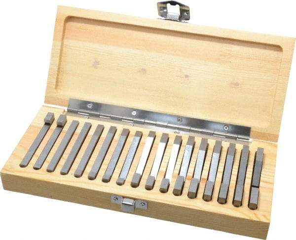 SPI - 0.25 to 45° Angle, Angle Block Set - 45-50 Rc Hardness, Includes 2 Riser Blocks, 17 Pieces - Industrial Tool & Supply