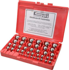 SPI - 1 to 25mm Diameter, Chrome Steel, Gage Ball Set - 0.0001 Inch Tolerance, Grade 24 Accuracy, 25 Pairs - Industrial Tool & Supply