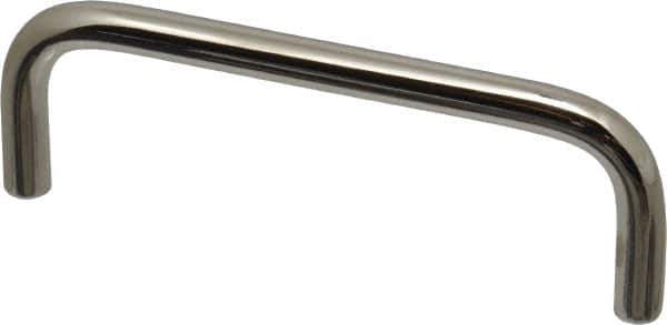 Electro Hardware - 10-32 Internal Thread, 5/16" Handle Diam, Nickel Plated Brass Drawer Pull - 4" Center to Center - Industrial Tool & Supply
