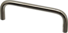Electro Hardware - 10-32 Internal Thread, 5/16" Handle Diam, Nickel Plated Brass Drawer Pull - 4" Center to Center - Industrial Tool & Supply