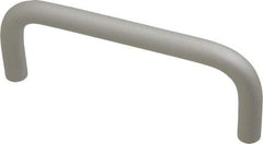Electro Hardware - 10-32 Internal Thread, 3/8" Handle Diam, Clear Anodized Aluminum Drawer Pull - 4" Center to Center - Industrial Tool & Supply