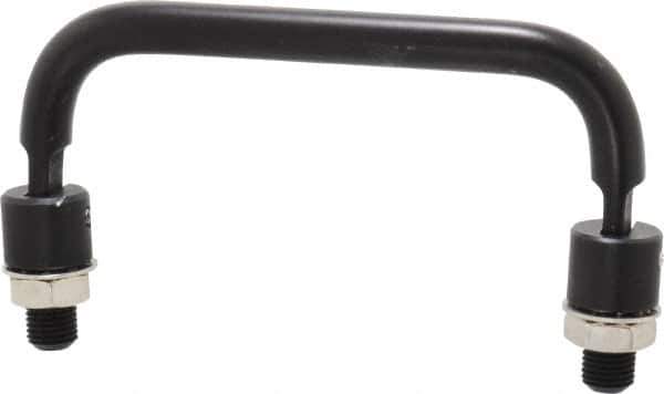 Electro Hardware - 4" Center to Center, Black Anodized Aluminum Pull Handle - 1.85" High - Industrial Tool & Supply