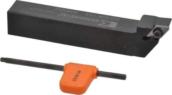 Kennametal - SDJC, Right Hand Cut, 3° Lead Angle, 3/4" Shank Height x 3/4" Shank Width, Neutral Rake Indexable Turning Toolholder - 4-1/2" OAL, DC..32.5. Insert Compatibility, Series Screw-On - Industrial Tool & Supply