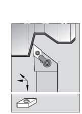 Kennametal - MVJN, Right Hand Cut, 3° Lead Angle, 1" Shank Height x 1" Shank Width, Negative Rake Indexable Turning Toolholder - 6" OAL, VN..43. Insert Compatibility, Series Kenloc - Industrial Tool & Supply