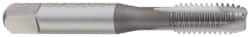 OSG - #6-32 UNC, 3 Flute, TiCN Finish, High Speed Steel Spiral Point Tap - Plug Chamfer, Right Hand Thread, 2" OAL, 11/16" Thread Length, 0.141" Shank Diam, 2B Class of Fit, Series 105 - Exact Industrial Supply