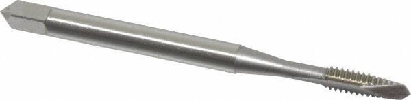 OSG - #4-40 UNC, 2 Flute, Bright Finish, High Speed Steel Spiral Point Tap - Plug Chamfer, Right Hand Thread, 1-7/8" OAL, 9/16" Thread Length, 0.141" Shank Diam, Series 105 - Exact Industrial Supply