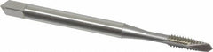 OSG - #4-40 UNC, 2 Flute, Bright Finish, High Speed Steel Spiral Point Tap - Plug Chamfer, Right Hand Thread, 1-7/8" OAL, 9/16" Thread Length, 0.141" Shank Diam, Series 105 - Exact Industrial Supply