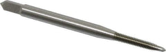 OSG - #3-56 UNF, 2 Flute, Bright Finish, High Speed Steel Spiral Point Tap - Plug Chamfer, Right Hand Thread, 1-13/16" OAL, 1/2" Thread Length, 0.141" Shank Diam, 2B Class of Fit, Series 105 - Exact Industrial Supply