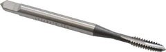 OSG - #4-36 UNF, 2 Flute, Bright Finish, High Speed Steel Spiral Point Tap - Plug Chamfer, Right Hand Thread, 1-7/8" OAL, 9/16" Thread Length, 0.141" Shank Diam, Series 105 - Exact Industrial Supply