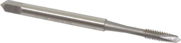 OSG - #4-40 UNC, 2 Flute, Bright Finish, High Speed Steel Spiral Point Tap - Plug Chamfer, Right Hand Thread, 1-7/8" OAL, 9/16" Thread Length, 0.141" Shank Diam, 2B/3B Class of Fit, Series 105 - Exact Industrial Supply