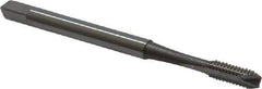 OSG - #5-40 UNC, 2 Flute, Bright Finish, High Speed Steel Spiral Point Tap - Bottoming Chamfer, Right Hand Thread, 1-15/16" OAL, 5/8" Thread Length, 0.141" Shank Diam, 2B/3B Class of Fit, Series 105B - Exact Industrial Supply