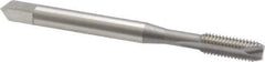 OSG - #10-32 UNF, 2 Flute, Bright Finish, High Speed Steel Spiral Point Tap - Bottoming Chamfer, Right Hand Thread, 2-3/8" OAL, 7/8" Thread Length, 0.194" Shank Diam, 3B Class of Fit, Series 105B - Exact Industrial Supply