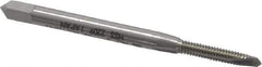 OSG - #3-48 UNC, 2 Flute, Bright Finish, High Speed Steel Spiral Point Tap - Plug Chamfer, Right Hand Thread, 1-13/16" OAL, 1/2" Thread Length, 0.141" Shank Diam, Series 105 - Exact Industrial Supply
