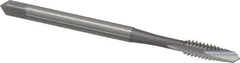 OSG - #6-32 UNC, 2 Flute, Bright Finish, High Speed Steel Spiral Point Tap - Plug Chamfer, Right Hand Thread, 2" OAL, 11/16" Thread Length, 0.141" Shank Diam, 2B Class of Fit, Series 105 - Exact Industrial Supply