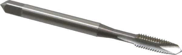 OSG - #10-32 UNF, 2 Flute, Bright Finish, High Speed Steel Spiral Point Tap - Plug Chamfer, Right Hand Thread, 2-3/8" OAL, 7/8" Thread Length, 0.194" Shank Diam, 2B Class of Fit, Series 105 - Exact Industrial Supply