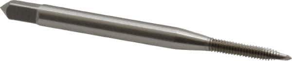 OSG - #2-56 UNC, 2 Flute, Bright Finish, High Speed Steel Spiral Point Tap - Plug Chamfer, Right Hand Thread, 1-3/4" OAL, 7/16" Thread Length, 0.141" Shank Diam, Series 105 - Exact Industrial Supply