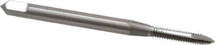 OSG - #3-48 UNC, 2 Flute, Bright Finish, High Speed Steel Spiral Point Tap - Plug Chamfer, Right Hand Thread, 1-13/16" OAL, 1/2" Thread Length, 0.141" Shank Diam, Series 105 - Exact Industrial Supply