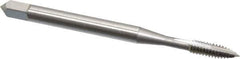 OSG - #4-40 UNC, 2 Flute, Bright Finish, High Speed Steel Spiral Point Tap - Plug Chamfer, Right Hand Thread, 1-7/8" OAL, 9/16" Thread Length, 0.141" Shank Diam, Series 105 - Exact Industrial Supply
