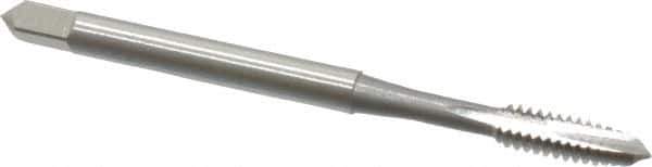 OSG - #6-32 UNC, 2 Flute, Bright Finish, High Speed Steel Spiral Point Tap - Plug Chamfer, Right Hand Thread, 2" OAL, 11/16" Thread Length, 0.141" Shank Diam, Series 105 - Exact Industrial Supply