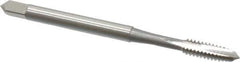 OSG - #6-32 UNC, 2 Flute, Bright Finish, High Speed Steel Spiral Point Tap - Plug Chamfer, Right Hand Thread, 2" OAL, 11/16" Thread Length, 0.141" Shank Diam, Series 105 - Exact Industrial Supply