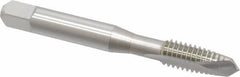OSG - 5/16-18 UNC, 2 Flute, Bright Finish, High Speed Steel Spiral Point Tap - Plug Chamfer, Right Hand Thread, 2-23/32" OAL, 1-1/8" Thread Length, 0.318" Shank Diam, Series 105 - Exact Industrial Supply