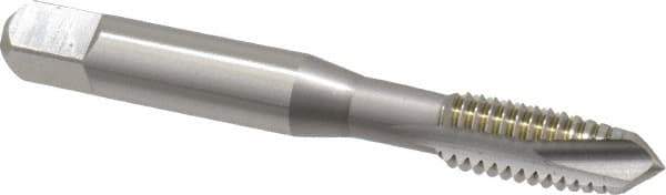 OSG - 3/8-16 UNC, 3 Flute, Bright Finish, High Speed Steel Spiral Point Tap - Plug Chamfer, Right Hand Thread, 2-15/16" OAL, 1-1/4" Thread Length, 0.381" Shank Diam, Series 105 - Exact Industrial Supply