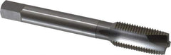 OSG - 1/2-20 UNF, 3 Flute, Bright Finish, High Speed Steel Spiral Point Tap - Plug Chamfer, Right Hand Thread, 3-3/8" OAL, 1-21/32" Thread Length, 0.367" Shank Diam, Series 105 - Exact Industrial Supply