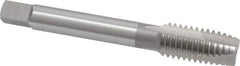 OSG - 1/2-13 UNC, 3 Flute, Bright Finish, High Speed Steel Spiral Point Tap - Plug Chamfer, Right Hand Thread, 3-3/8" OAL, 1-21/32" Thread Length, 0.367" Shank Diam, Series 105 - Exact Industrial Supply