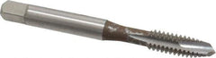 OSG - 1/4-20 UNC, 3 Flute, Bright Finish, High Speed Steel Spiral Point Tap - Plug Chamfer, Right Hand Thread, 2-1/2" OAL, 1" Thread Length, 0.255" Shank Diam, 3B Class of Fit, Series 105 - Exact Industrial Supply