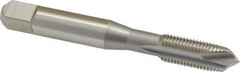 OSG - 3/8-24 UNF, 3 Flute, Bright Finish, High Speed Steel Spiral Point Tap - Plug Chamfer, Right Hand Thread, 2-15/16" OAL, 1-1/4" Thread Length, 0.381" Shank Diam, 3B Class of Fit, Series 105 - Exact Industrial Supply