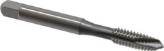 OSG - 1/4-20 UNC, 3 Flute, Bright Finish, High Speed Steel Spiral Point Tap - Plug Chamfer, Right Hand Thread, 2-1/2" OAL, 1" Thread Length, 0.255" Shank Diam, 2B Class of Fit, Series 105 - Exact Industrial Supply