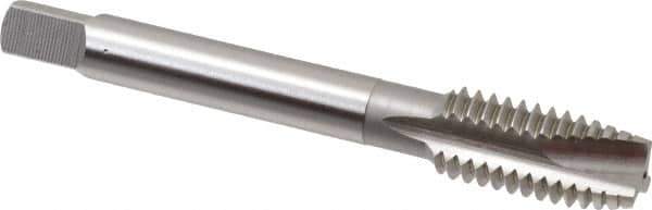 OSG - 7/16-14 UNC, 3 Flute, Bright Finish, High Speed Steel Spiral Point Tap - Plug Chamfer, Right Hand Thread, 3-5/32" OAL, 1-7/16" Thread Length, 0.323" Shank Diam, Series 105 - Exact Industrial Supply