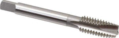 OSG - 7/16-14 UNC, 3 Flute, Bright Finish, High Speed Steel Spiral Point Tap - Plug Chamfer, Right Hand Thread, 3-5/32" OAL, 1-7/16" Thread Length, 0.323" Shank Diam, Series 105 - Exact Industrial Supply