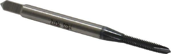 OSG - #2-56 UNC, 2 Flute, elektraLUBE Finish, High Speed Steel Spiral Point Tap - Plug Chamfer, Right Hand Thread, 1-3/4" OAL, 7/16" Thread Length, Series 105 - Exact Industrial Supply