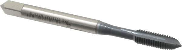 OSG - #10-32 UNF, 2 Flute, elektraLUBE Finish, High Speed Steel Spiral Point Tap - Plug Chamfer, Right Hand Thread, 2-3/8" OAL, 7/8" Thread Length, Series 105 - Exact Industrial Supply