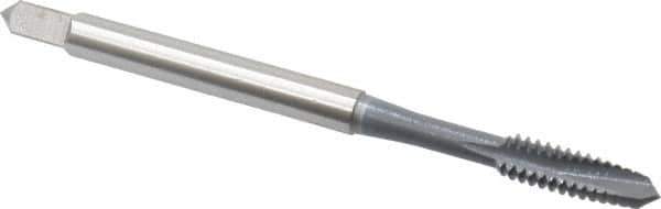 OSG - #6-32 UNC, 2 Flute, elektraLUBE Finish, High Speed Steel Spiral Point Tap - Plug Chamfer, Right Hand Thread, 2" OAL, 11/16" Thread Length, Series 105 - Exact Industrial Supply