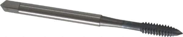 OSG - #6-32 UNC, 2 Flute, elektraLUBE Finish, High Speed Steel Spiral Point Tap - Plug Chamfer, Right Hand Thread, 2" OAL, 11/16" Thread Length, Series 105 - Exact Industrial Supply