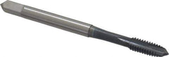 OSG - #8-32 UNC, 2 Flute, elektraLUBE Finish, High Speed Steel Spiral Point Tap - Plug Chamfer, Right Hand Thread, 2-1/8" OAL, 3/4" Thread Length, Series 105 - Exact Industrial Supply