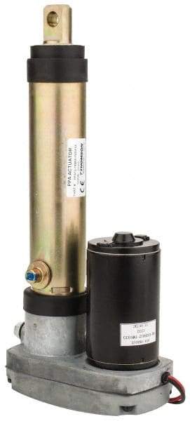 Thomson Industries - 4" Stroke Len, 30% Duty Cycle, 12 Volt, Performance PakLinear Electromechanical Actuator - DC Input, 1.1" per Second, 750 Lb Capacity - Industrial Tool & Supply