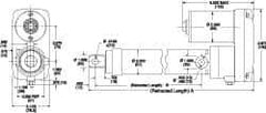 Thomson Industries - 18" Stroke Len, 30% Duty Cycle, 12 Volt, Performance PakLinear Electromechanical Actuator - DC Input, 0.4" per Second, 1,500 Lb Capacity - Industrial Tool & Supply