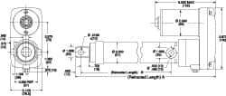 Thomson Industries - 4" Stroke Len, 30% Duty Cycle, 12 Volt, Performance PakLinear Electromechanical Actuator - DC Input, 0.4" per Second, 1,500 Lb Capacity - Industrial Tool & Supply