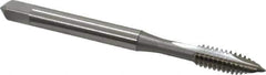 OSG - #10-24 UNC, 2 Flute, Bright Finish, High Speed Steel Spiral Point Tap - Plug Chamfer, Right Hand Thread, 2-3/8" OAL, 7/8" Thread Length, 0.194" Shank Diam - Exact Industrial Supply