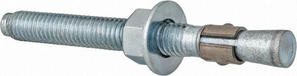 Red Head - 3/8 Inch Diameter, 3/8-16 Inch Thread, 3-3/4 Inch Overall Length, Grade 3, Wedge Expansion Concrete Anchor - Steel, Zinc Plated, 2-1/2 Inch Thread Length, Tie Wire Head, 3/8 Inch Drill - Industrial Tool & Supply