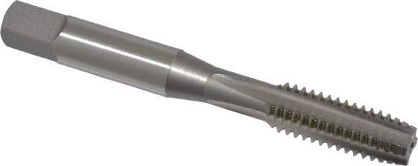 OSG - 5/16-18 UNC 4 Flute Bright Finish High Speed Steel Straight Flute Standard Hand Tap - Plug, Right Hand Thread, 2-23/32" OAL, 1-1/8" Thread Length, H11 Limit, 0.005" Oversize - Exact Industrial Supply
